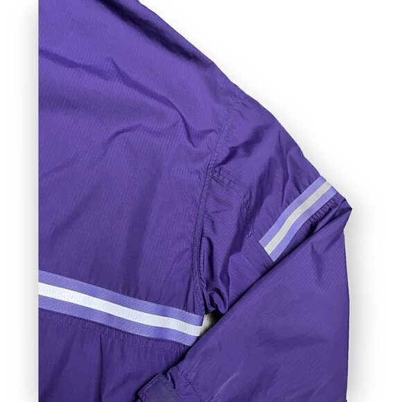 Reebok Vintage Y2K 90s Purple Long Designer Windbreaker Jacket - Mens Medium - Picture 4 of 4